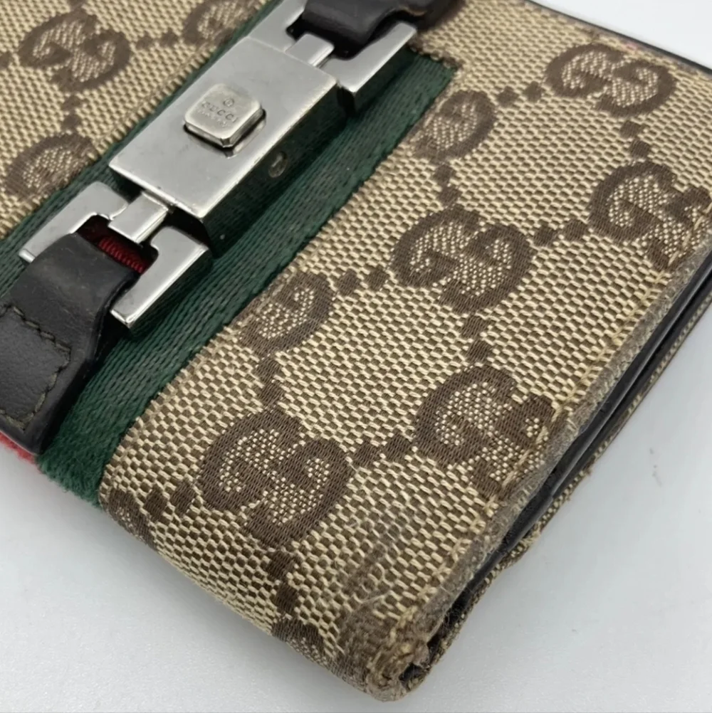 🤎🔹️GUCCI 🔹️purse Leather wallet Italy GG Canvas Brown Supreme - Picture 6 of 15